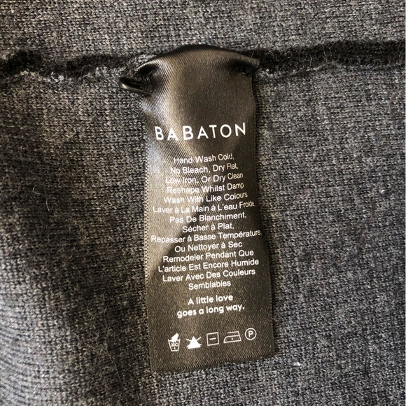 Babaton Merino Wool Black & Grey Cardigan - Picture 11 of 12